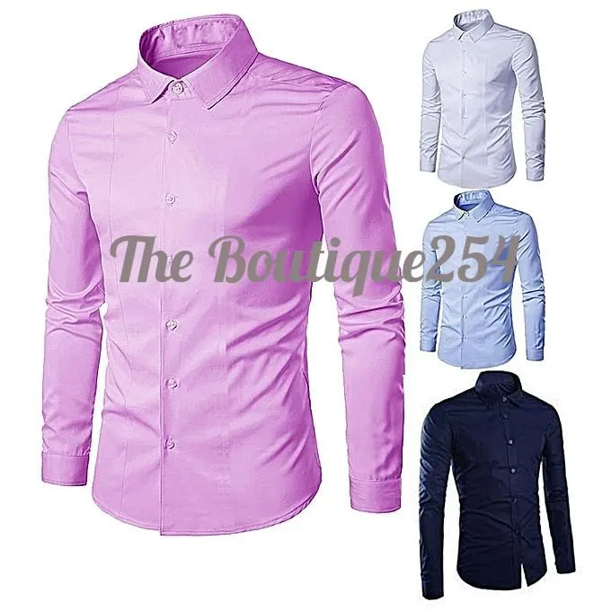 Fashion Men's Turkey Official Shirts 4 Pack - (100% Cotton) - Slim Fit - Pink , White, Navy Blue & Blue