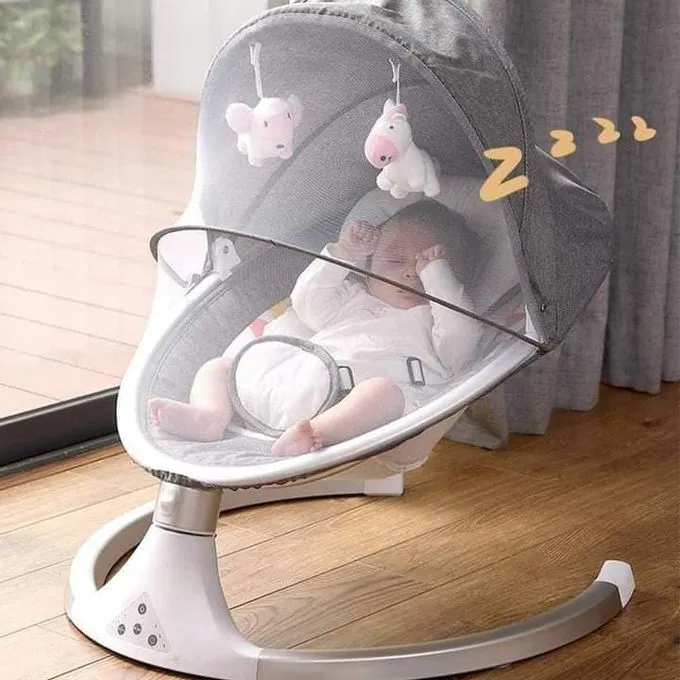 "Ultimate Comfort for Your Little One: Generic Electric Baby Swing – From Newborn to 2 Years, with Adjustable Speed, Soothing Music, and Gentle Rocking for Restful Naps and Playtime"