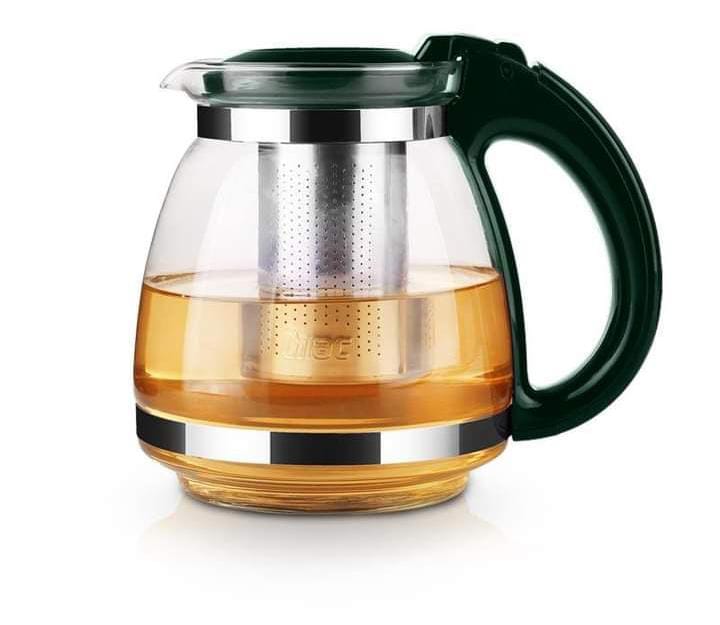 Stainless steel high temperature resistant glass infusion tea pot with strainer