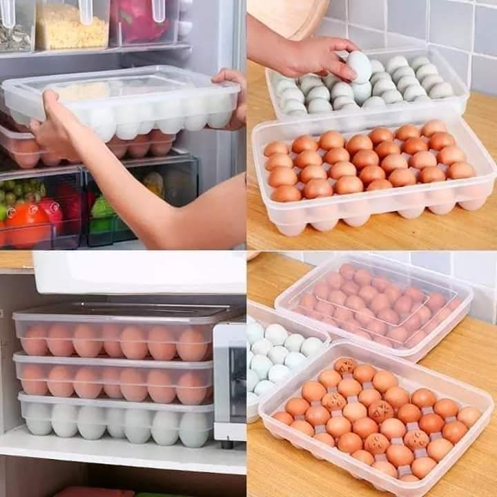 34pcs Kitchen egg storage containers