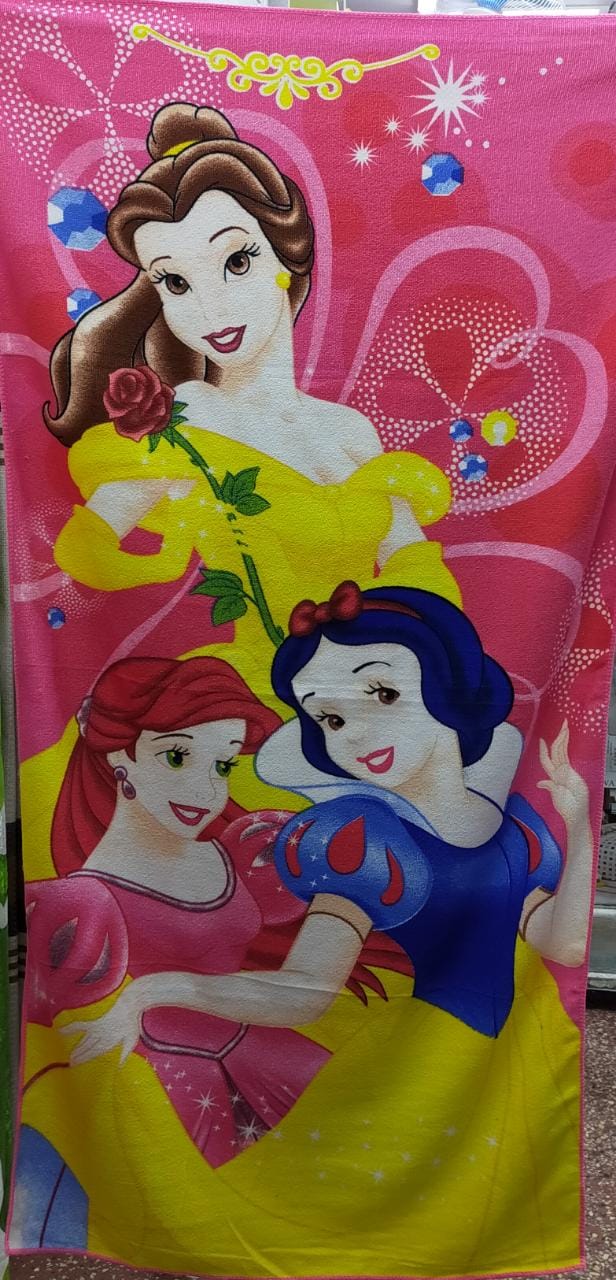Cartoon themed towels for kids.