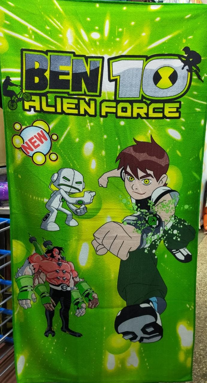 Cartoon themed towels for kids.