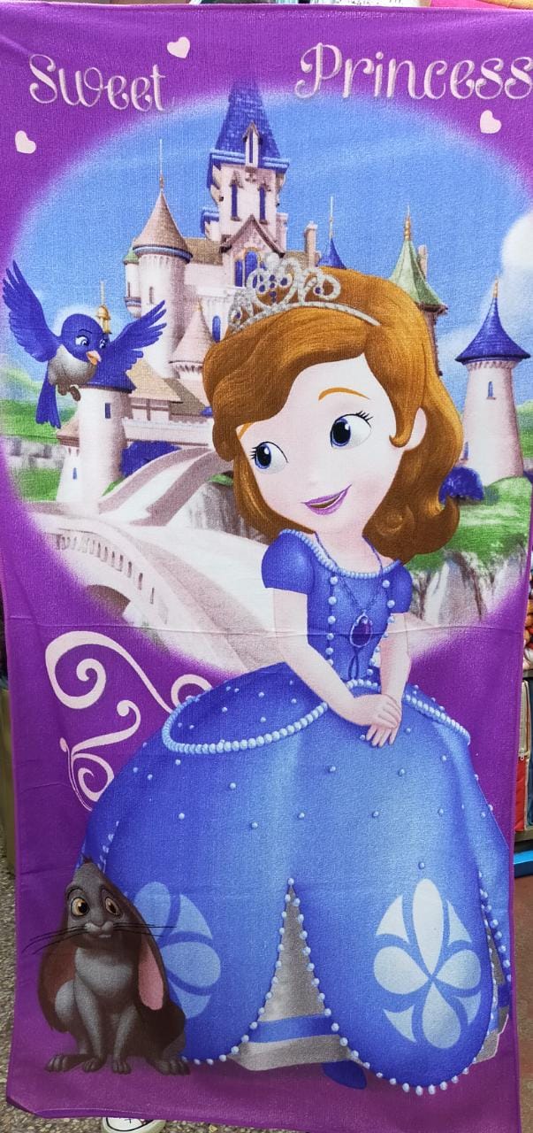Cartoon themed towels for kids.