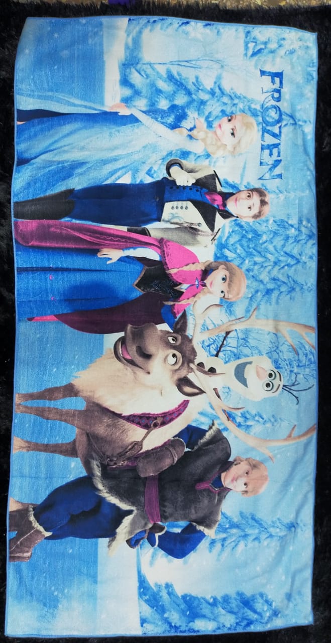 Cartoon themed towels for kids.