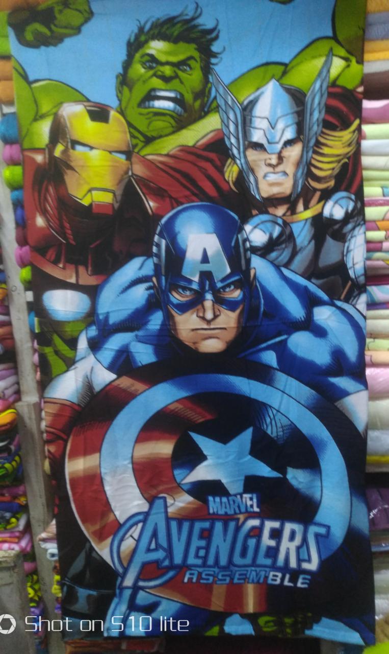 Cartoon themed towels for kids.