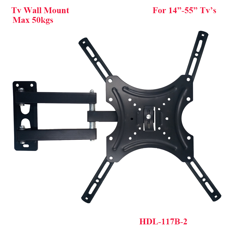 TV Wall Mount TV Stand 14″-55″ Steel Material Fixed - Swivel Solid Wall Black Quality product rotating wall bracket 14 inch to 55 inch support affordable HDL-117B maximum 50kgs TV wall mount