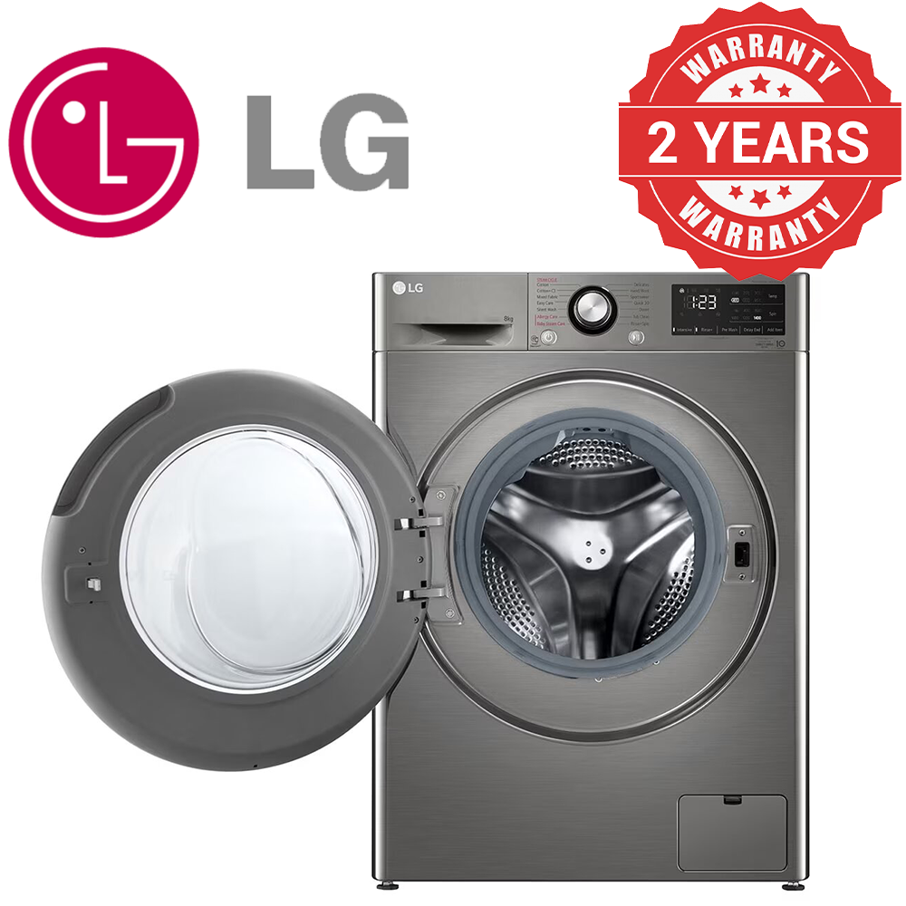 (LIMITED OFFER)LG Smart Diagnosis F4R3TYG6P washing machine  with 2 years warranty AI DD Motor Front Load 6 Motions Washing Machine  AI DD 8 Kg Front Load Washing Machine Bigger Capacity