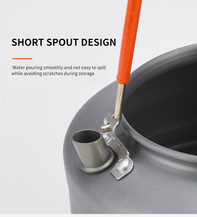 1.6L  Outdoor Camping Hiking Portable Kettle Collector Heat Ring Coffee Water Kettle Cooking Supplies