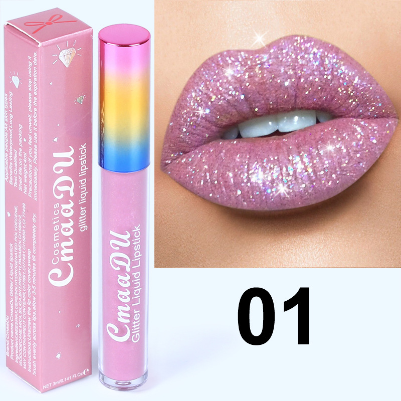 Matte To Glitter Liquid Lipstick Chameleon Gold Metal Matte Lip Gloss Long Lasting Makeup