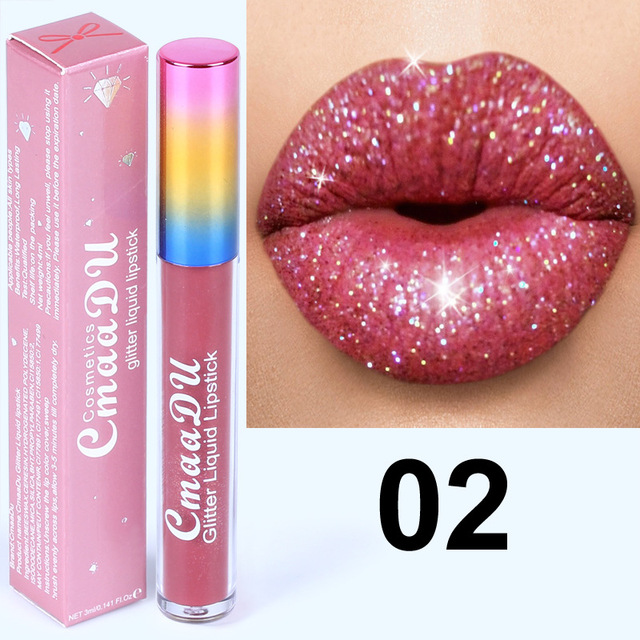 Matte To Glitter Liquid Lipstick Chameleon Gold Metal Matte Lip Gloss Long Lasting Makeup