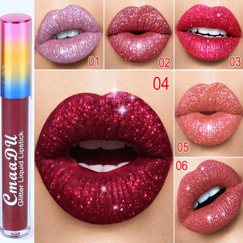Matte To Glitter Liquid Lipstick Chameleon Gold Metal Matte Lip Gloss Long Lasting Makeup