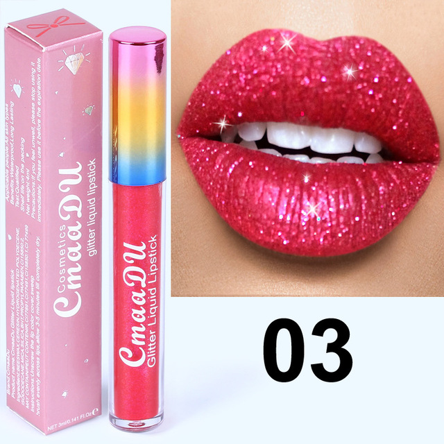 Matte To Glitter Liquid Lipstick Chameleon Gold Metal Matte Lip Gloss Long Lasting Makeup