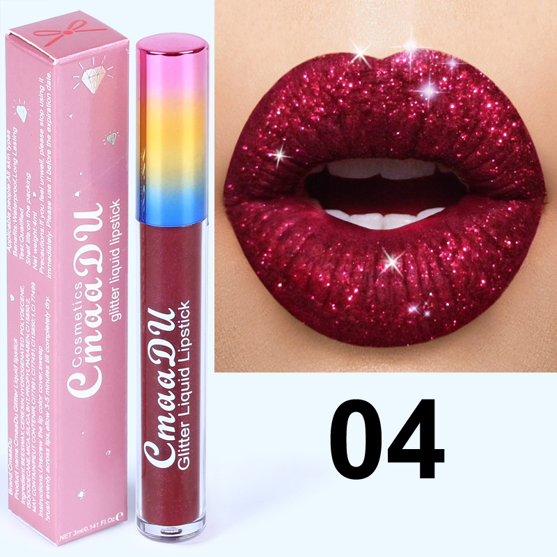 Matte To Glitter Liquid Lipstick Chameleon Gold Metal Matte Lip Gloss Long Lasting Makeup
