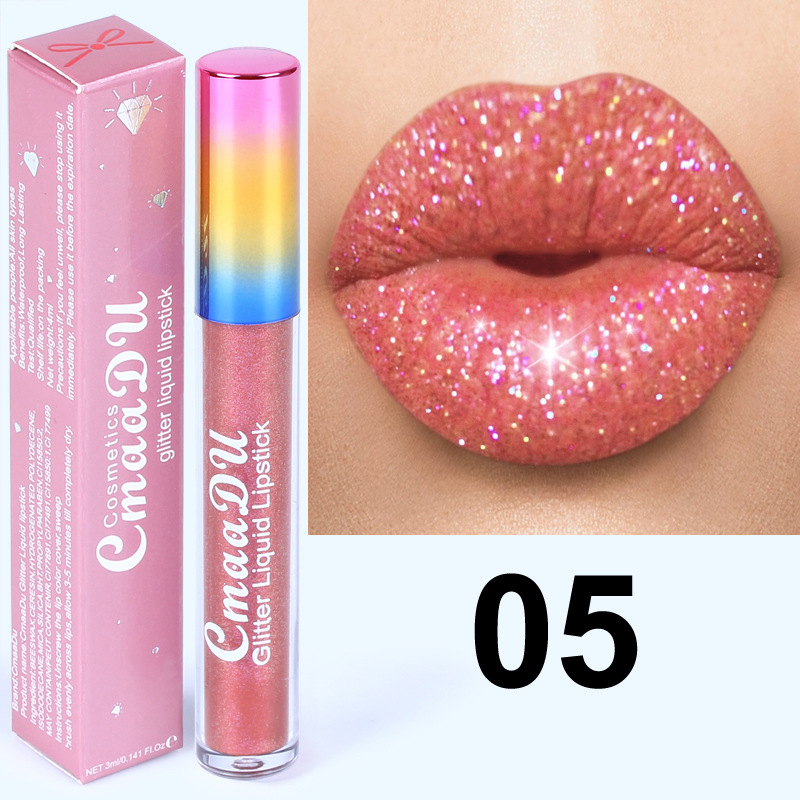 Matte To Glitter Liquid Lipstick Chameleon Gold Metal Matte Lip Gloss Long Lasting Makeup