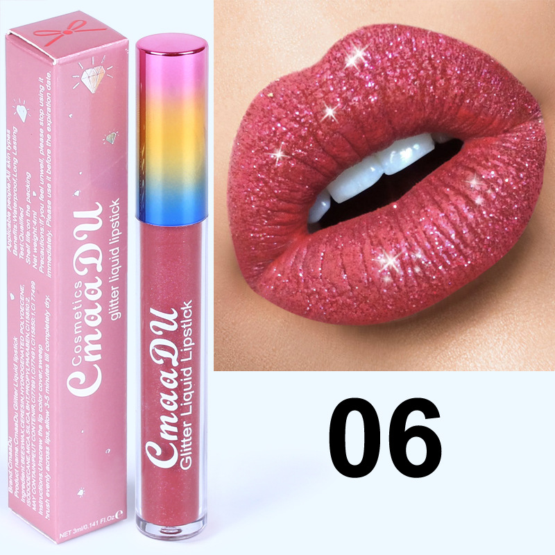 Matte To Glitter Liquid Lipstick Chameleon Gold Metal Matte Lip Gloss Long Lasting Makeup