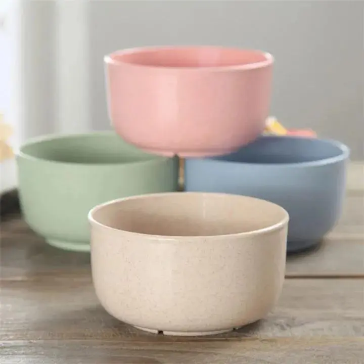 Household 4pcs Bowl Wheat Straw Environmental Protection Bowl Dinner plate Noodle   Kitchen & Dining room appliances Plates