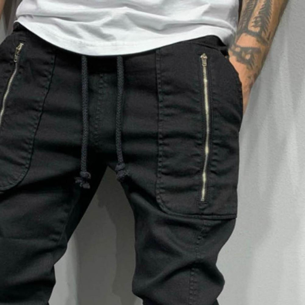 2022 New Cargo Pants Men Green Fashion Casual Pencil Trousers Multi-Pocket Zipper Hip Hop Style  Trousers