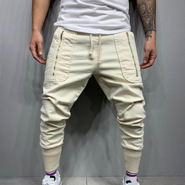 2022 New Cargo Pants Men Green Fashion Casual Pencil Trousers Multi-Pocket Zipper Hip Hop Style  Trousers