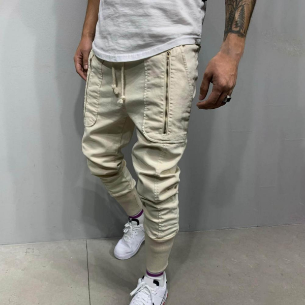 2022 New Cargo Pants Men Green Fashion Casual Pencil Trousers Multi-Pocket Zipper Hip Hop Style  Trousers