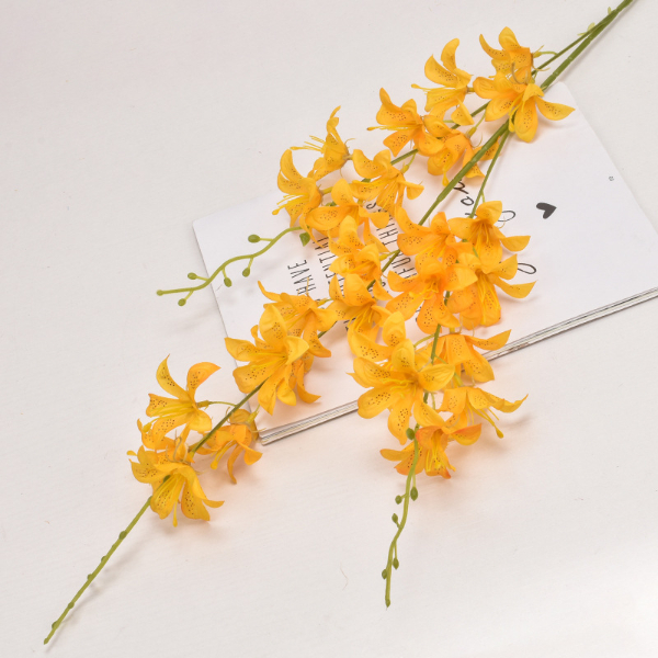 5PCS 27 heads of high branch small lily artificial flowers for home wedding decoration auditorium Home Improvement