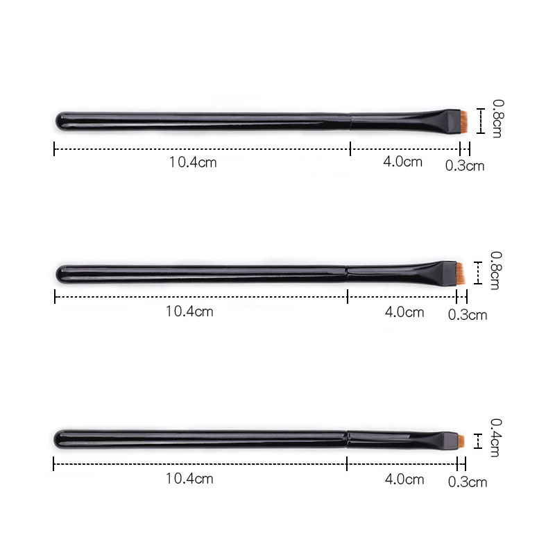 3pcs Professional Eye Makeup Brushes Flat Eyeliner Brush Eyebrow Application Lip Makeup