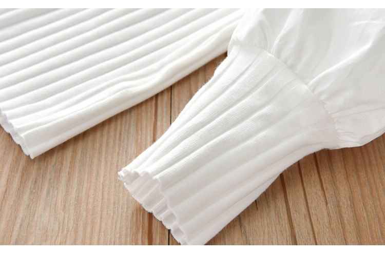 Girls Puff Sleeve T-shirt Spring 2021 New Children's Fashion Long Sleeve T-shirt Baby Tops