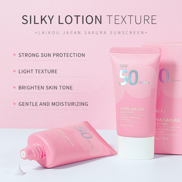 Sakura Sunscreen Cream Protector Facial Sun Block Spf50 Gel Isolation Lotion Cream Bleaching  Skin Care