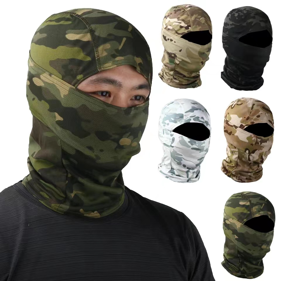 Balaclavas Tactical Camouflage Balaclava Full Face Mask CS Wargame Army Hunting Cycling Hats & Caps one  Hats & Caps Hot selling camouflage hats Windproof camouflage looks handsome