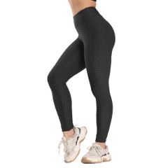 Pants Simple And Personalized Versatile Jacquard Bubble Sports Fitness Yoga Slim Fit Hip Lift High Waist Pants M Black