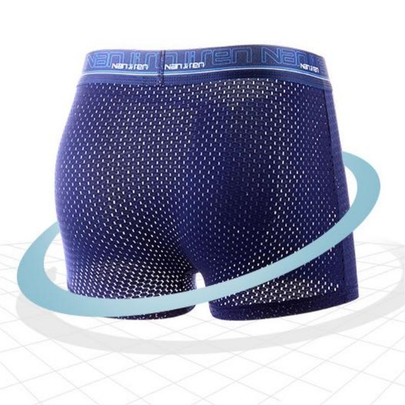 4pcs Briefs Simple And Personalized, Versatile Summer Ice Silk Men'S Underwear, Breathable Shorts, Mesh Boxer Shorts