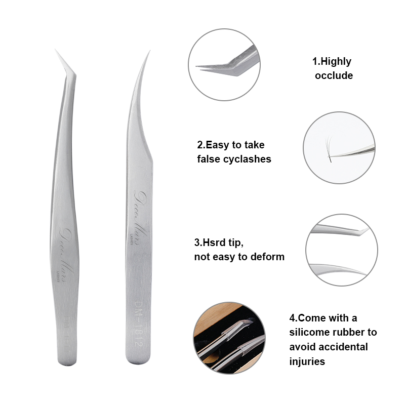 Straight And Curved Tip Tweezers For Eyelash Tattoos And Body Art