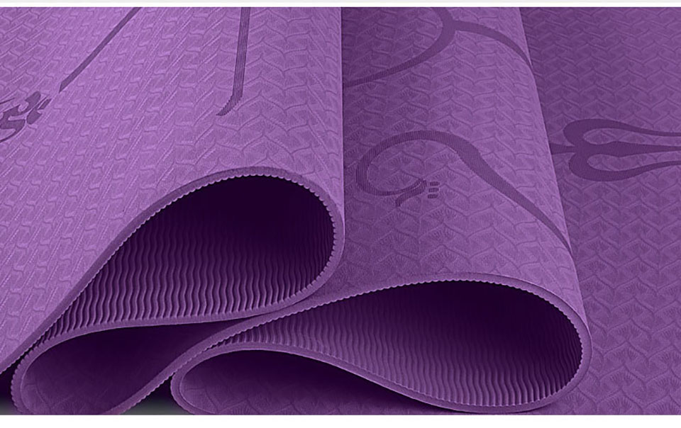 TPE Yoga Mat with Position Line Non Slip Carpet Mat For Exercise Mats