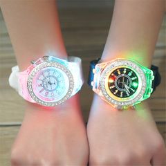 Watches Electronic Colorful Light  Birthday kids Gift Clock Fashion Children's Watches white one size