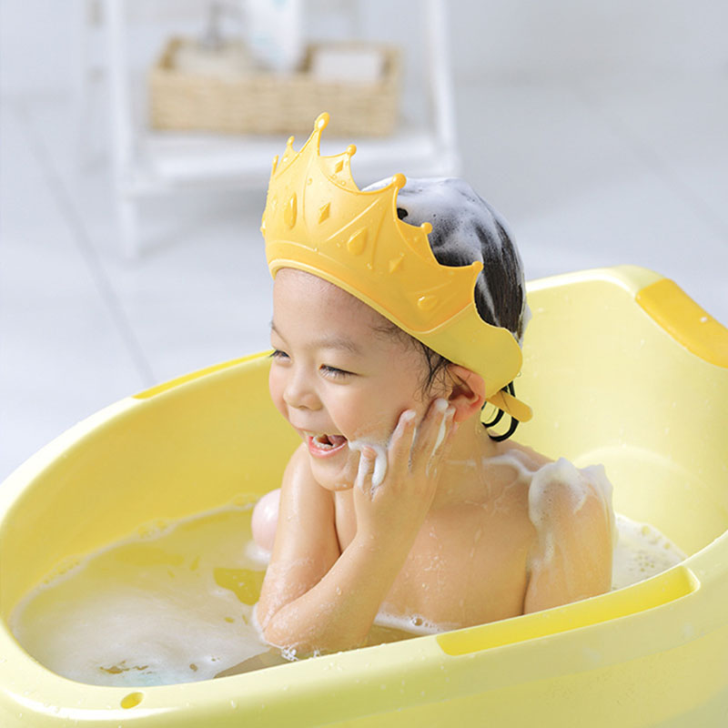 Cartoon Baby Shower Cap Adjustable Ear Protection Safe Kids Wash Hair Shield Hats For Baby Girl Boy Bathing & Skin Care
