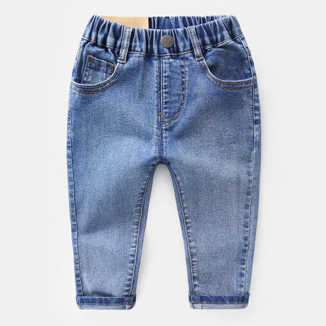 Boys jeans 2022 spring new baby all-match foreign style long pants children's casual pants Trousers