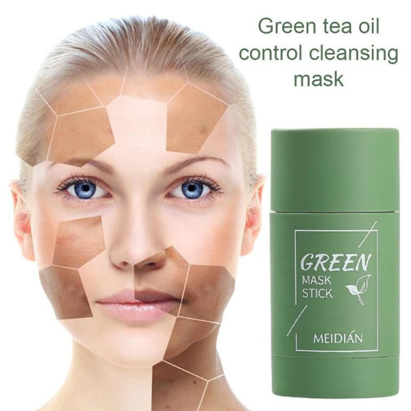 Green Tea Mask Solid Face Mask Stick Oil Control Moisturizing Cleansing Mask Acne Treatment  Skin Care