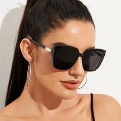 New Square Sunglasses Luxury Man/Women Cat Eye Sun Glasses UV400 Brand Sunglasses Black one size