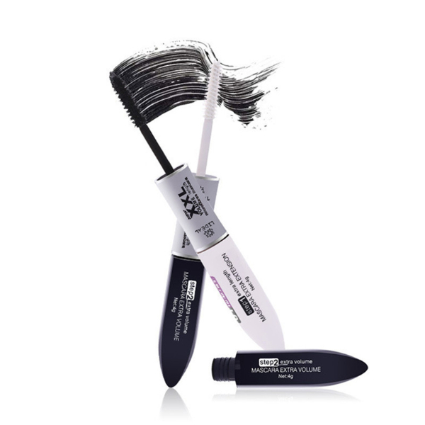 2 IN 1 4D Silk Fiber Lash Mascara Black Mascara Waterproof Silk Fiber Volume Double Lengthening  Makeup