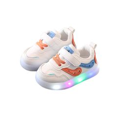 Athletic Kids Shoes Athletic Leisure Spring Autumn New Children's Light on Sneakers Cartoon Small White Shoes for Boys and Girls Blue 30 White 22