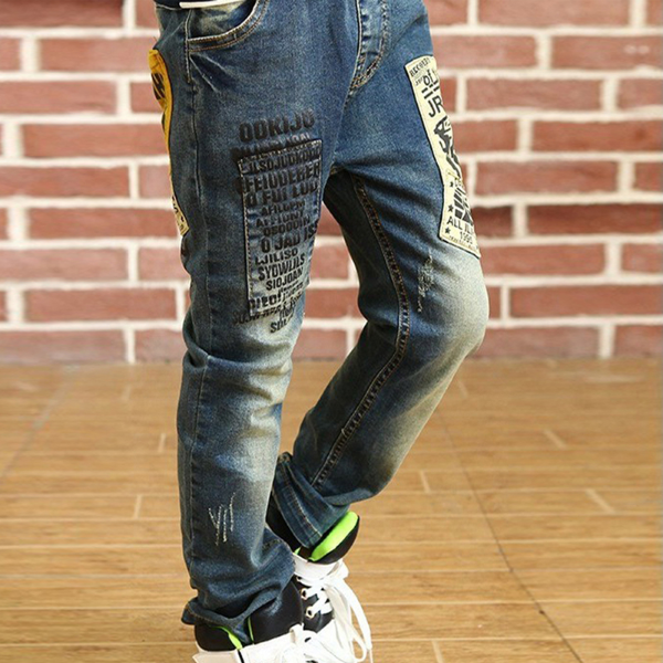 IENENS Slim Straight Jeans Children Denim Long Pants Spring Autumn Wear Kids Casual Trousers