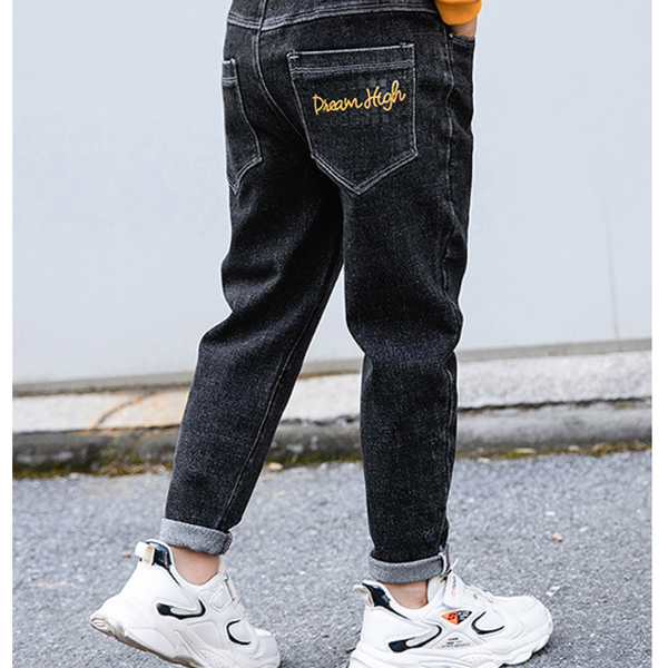 IENENS Slim Straight Jeans Children Denim Long Pants Spring Autumn Wear Kids Casual Trousers
