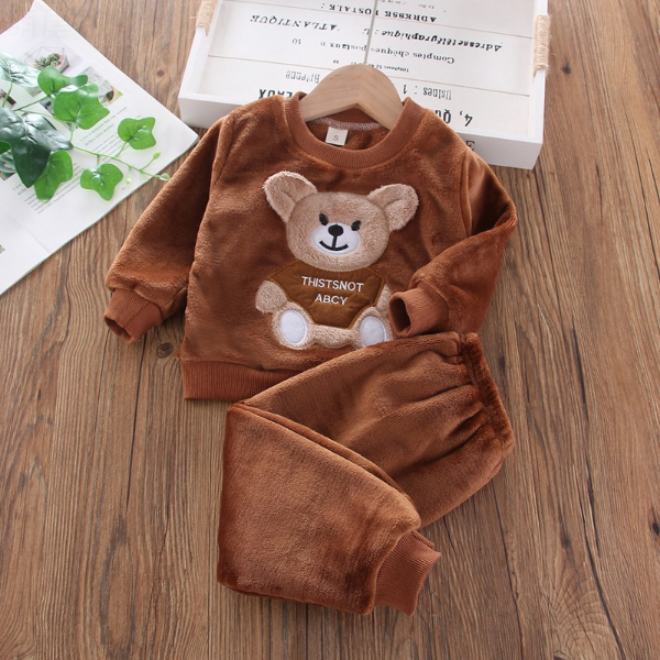 Autumn Winter Flannel Pajamas Newborn Clothes Baby Boy Clothes Set For Girls Clothing Suits & Blazer