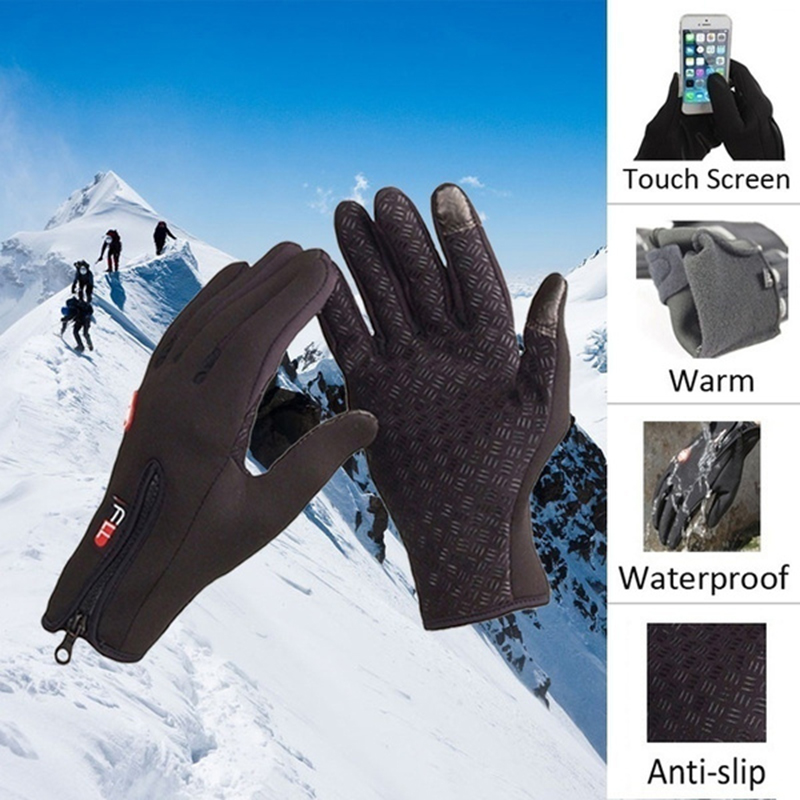 Winter Gloves For Men Waterproof Windproof Cold Gloves Snowboard Motorcycle Riding Gloves & Mittens
