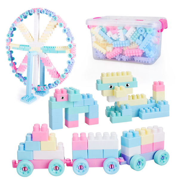 100/Pcs Children Big Building Blocks Macaron Car Animals DIY Creative Bricks Bulk  Building Toys