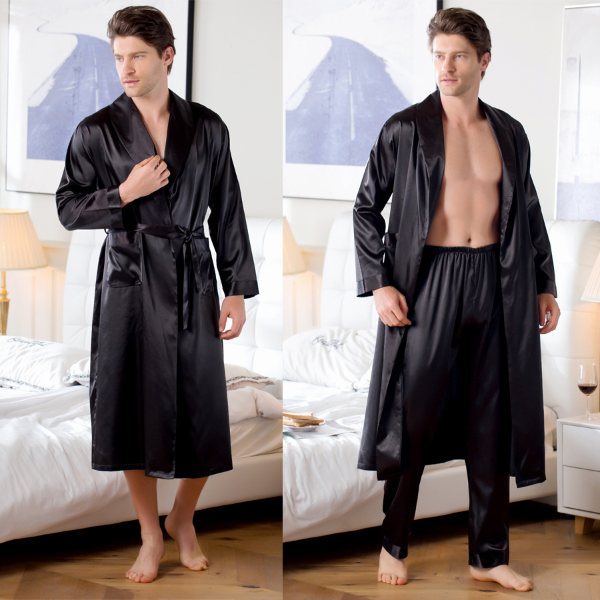 Long Sleeve Robe Sets for Men Multi Colors M-3xl Sizes Kimono Men Home Clothes  Sleepwear