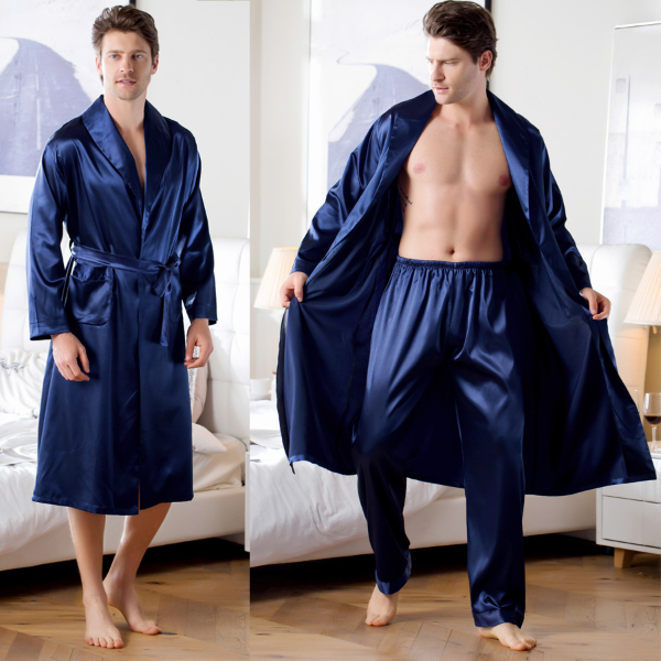 Long Sleeve Robe Sets for Men Multi Colors M-3xl Sizes Kimono Men Home Clothes  Sleepwear