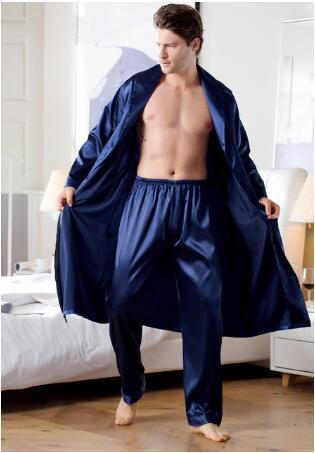 Long Sleeve Robe Sets for Men Multi Colors M-3xl Sizes Kimono Men Home Clothes  Sleepwear