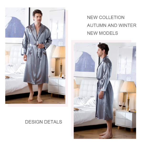 Long Sleeve Robe Sets for Men Multi Colors M-3xl Sizes Kimono Men Home Clothes  Sleepwear