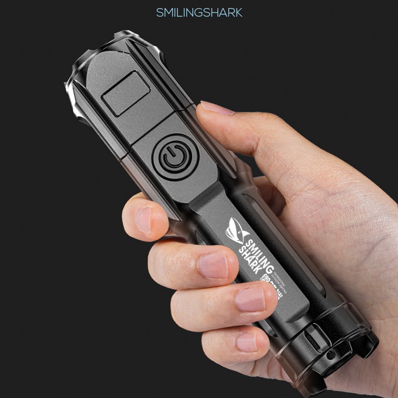 Bright Flashlight ABS Strong Light Focusing Led Flash Light Rechargeable  Outdoor  Flashlights Lanterns & Lights Small portable ultra-bright household xenon lamp outdoor long-range ultra-long enduran
