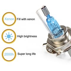 1 PCS H4 Lights & Lighting Accessories 35w car Halogen lamp Original socket auto headlight blue White one size
